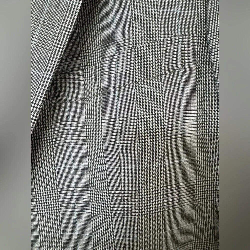 Brooks Brothers 45R 100%‎ wool men's Golden Fleece gray checkered sportscoat EUC